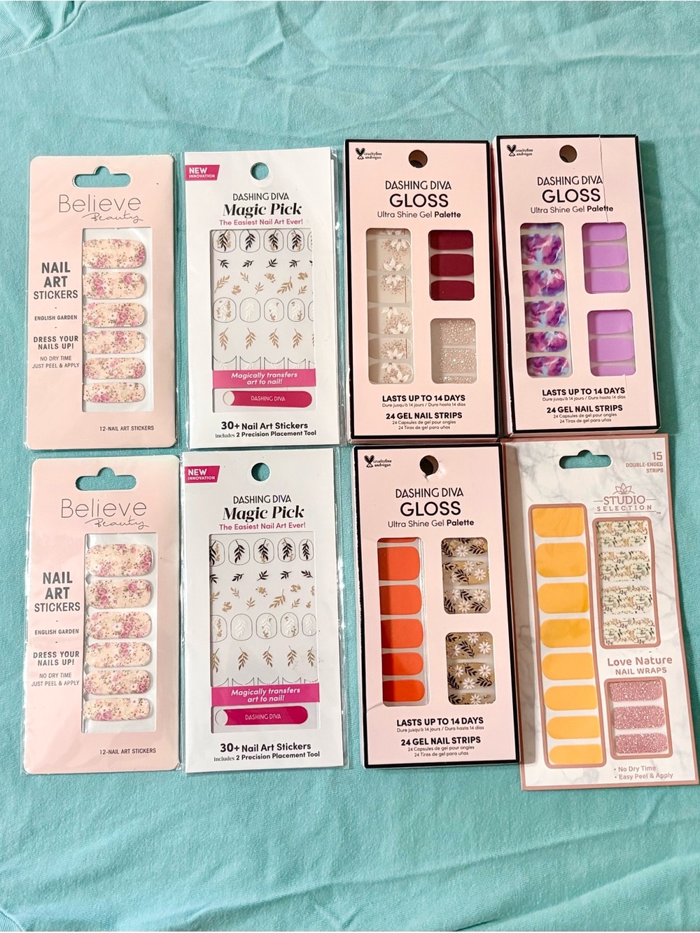 8 Dashing Diva Believe Beauty Studio Selection Fall Nail Wraps NWT